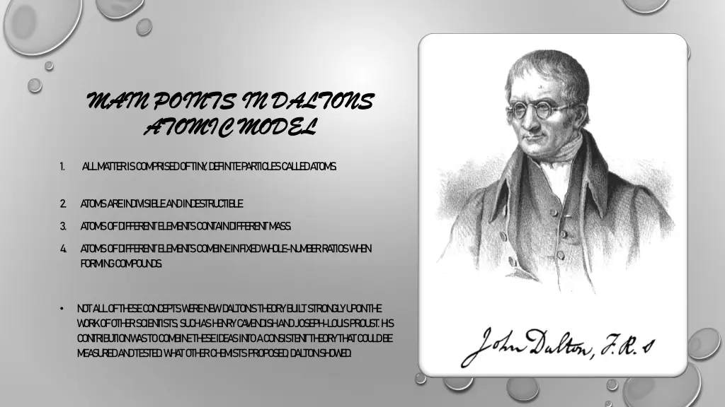 main points in main points in daltons atomic