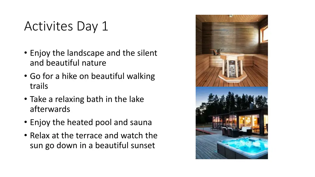 activites day 1