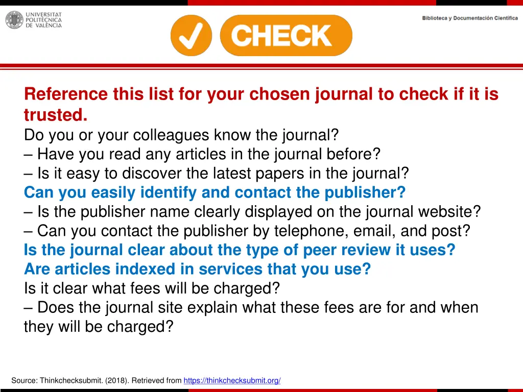 reference this list for your chosen journal