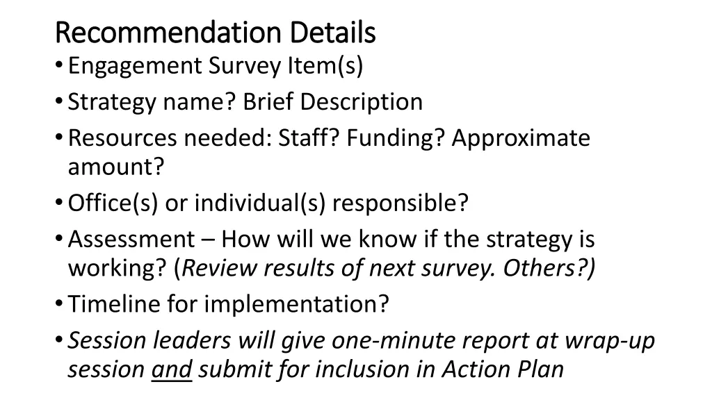 recommendation details recommendation details