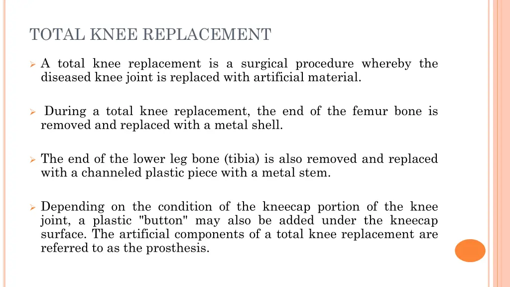total knee replacement