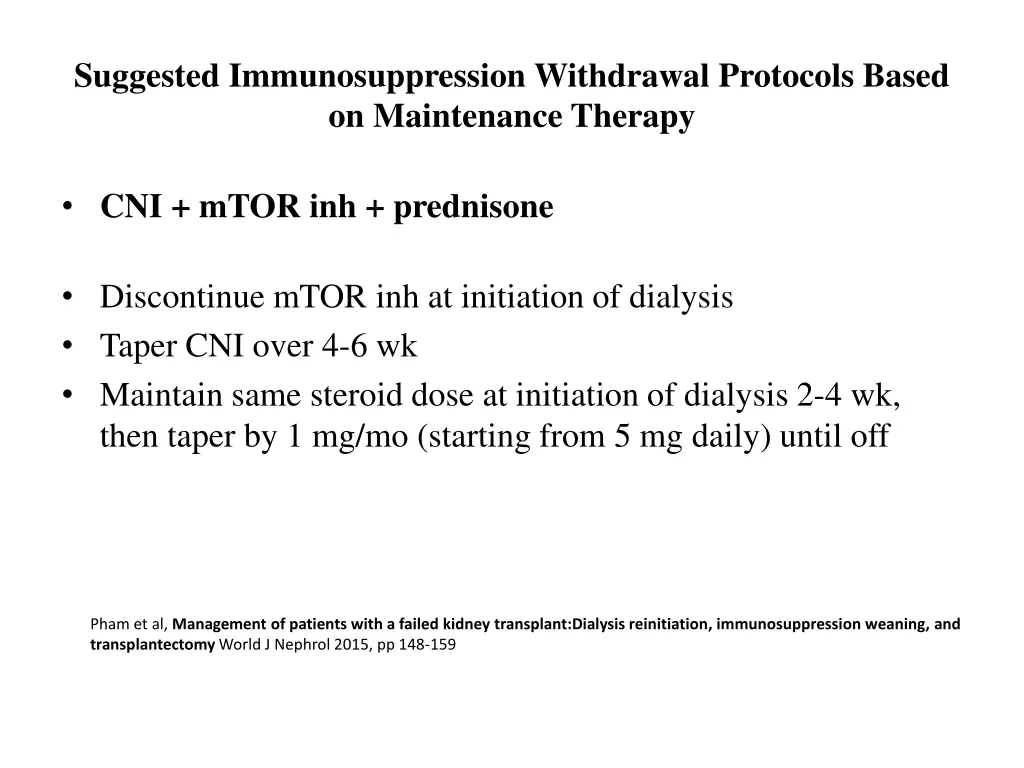 suggested immunosuppression withdrawal protocols 1
