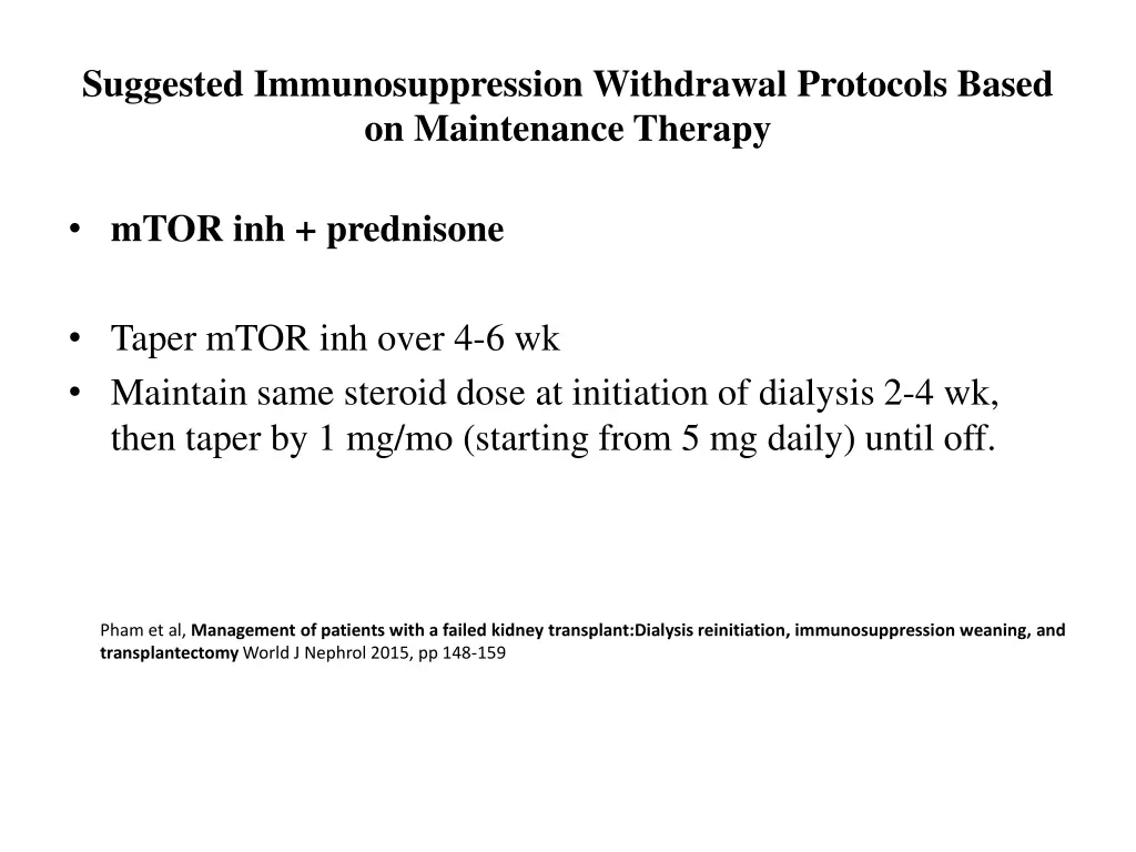 suggested immunosuppression withdrawal protocols 2