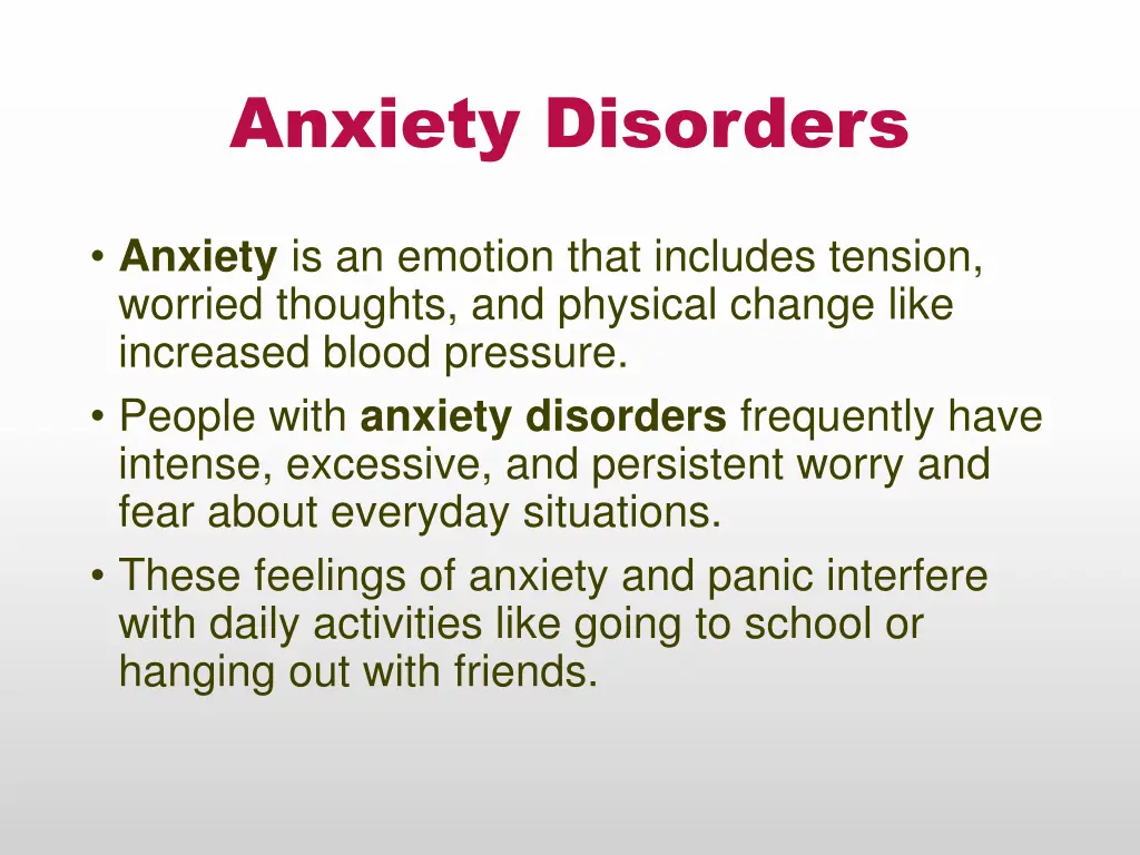 anxiety disorders
