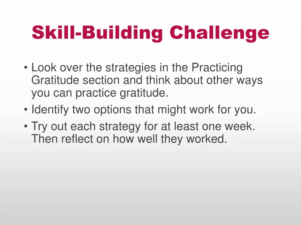 skill building challenge