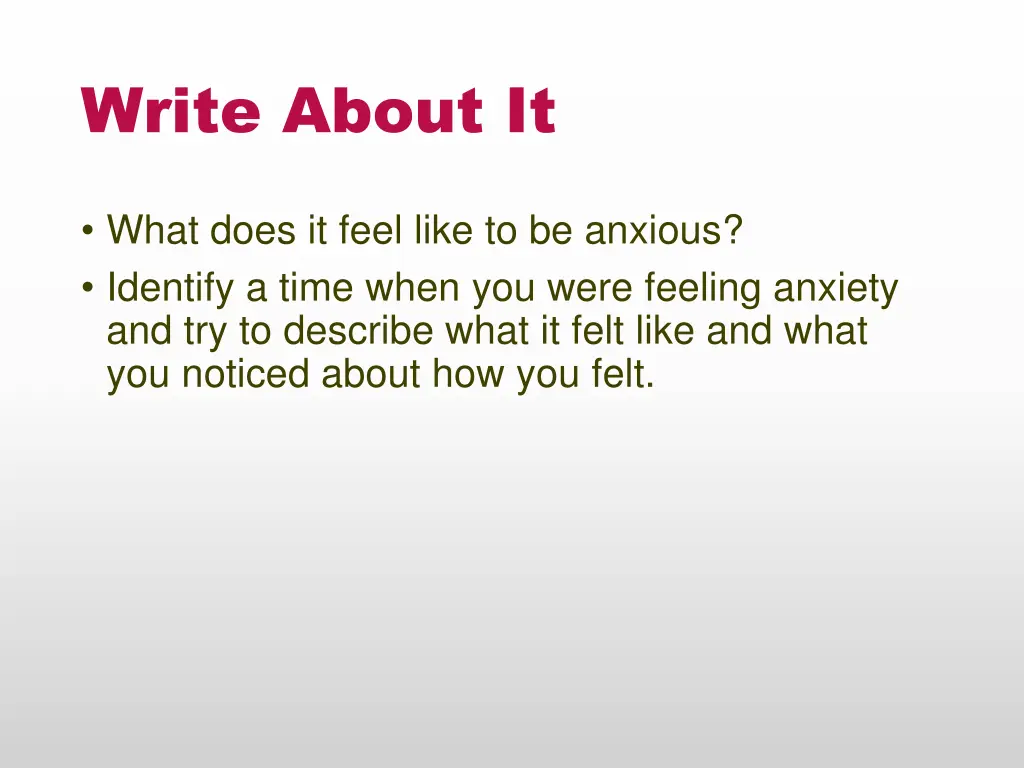write about it