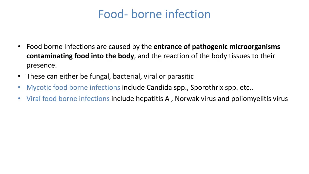 food borne infection