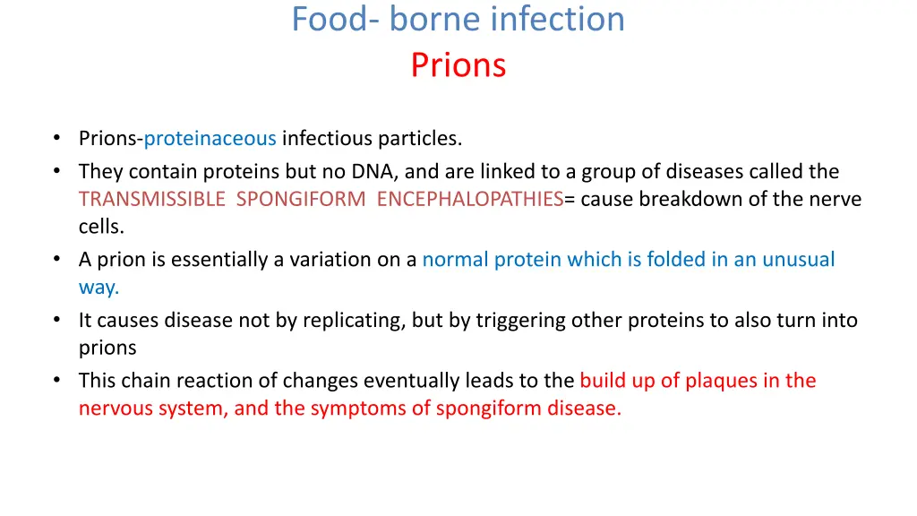 food borne infection prions