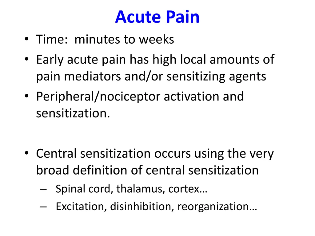 acute pain
