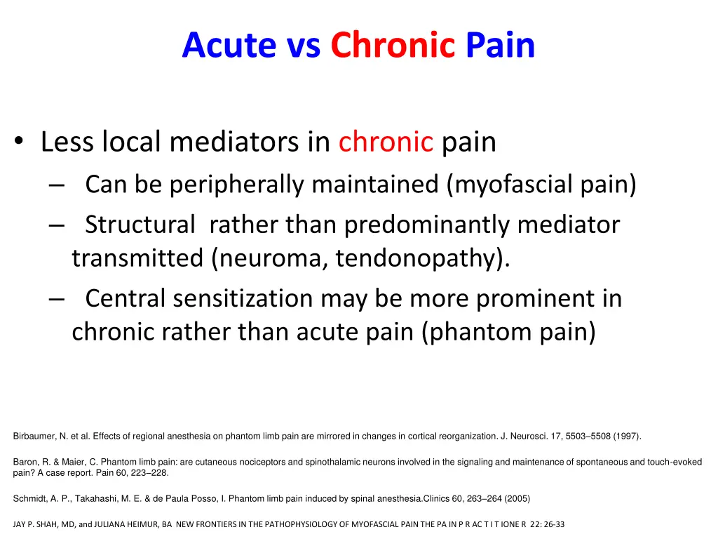 acute vs chronic pain