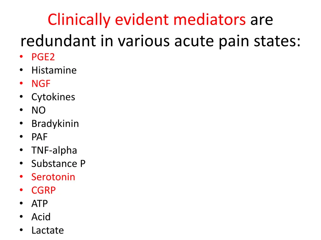 clinically evident mediators are redundant
