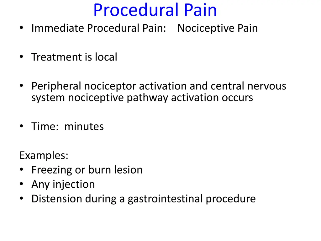 procedural pain
