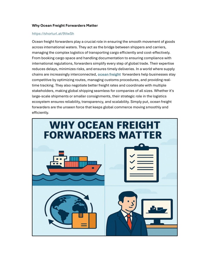 why ocean freight forwarders matter