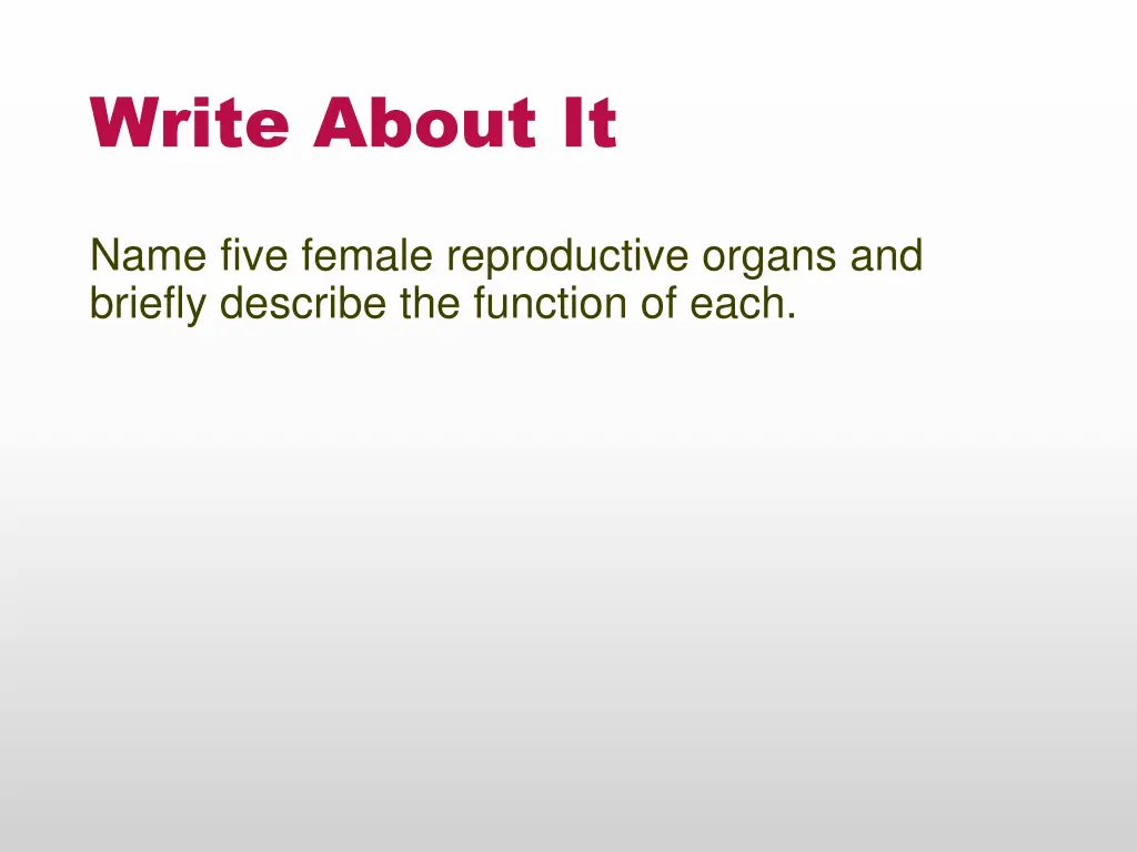 write about it