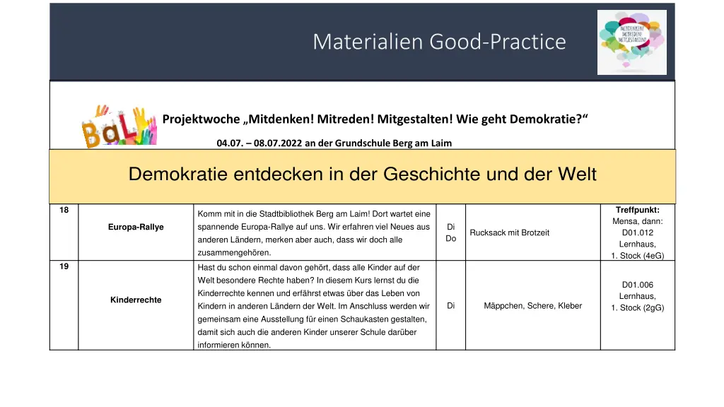 materialien good practice 8