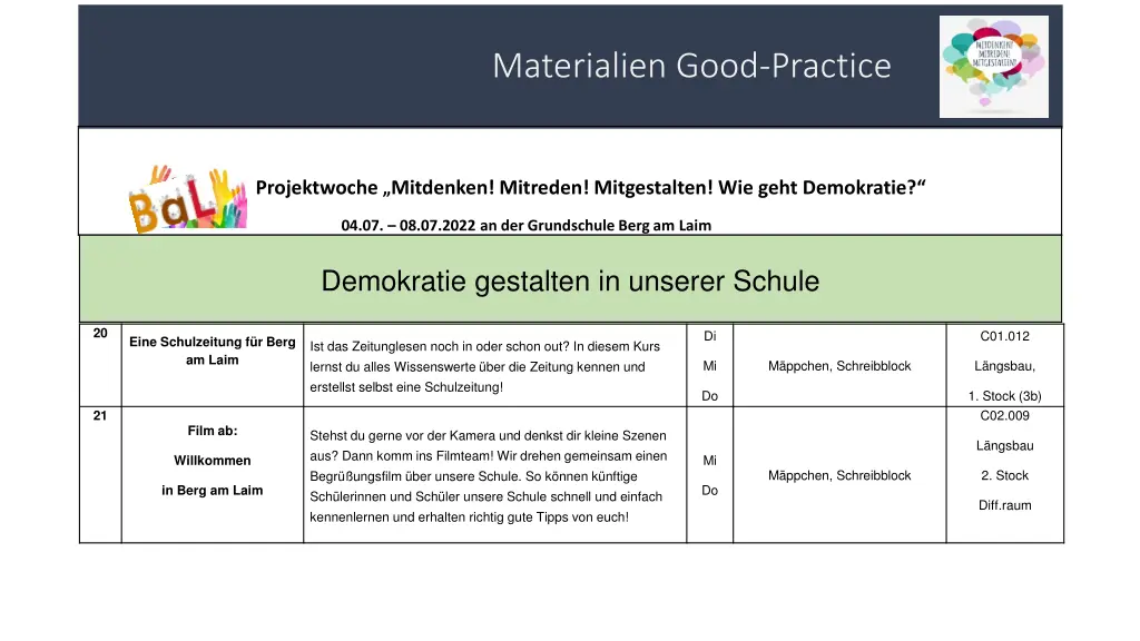 materialien good practice 9