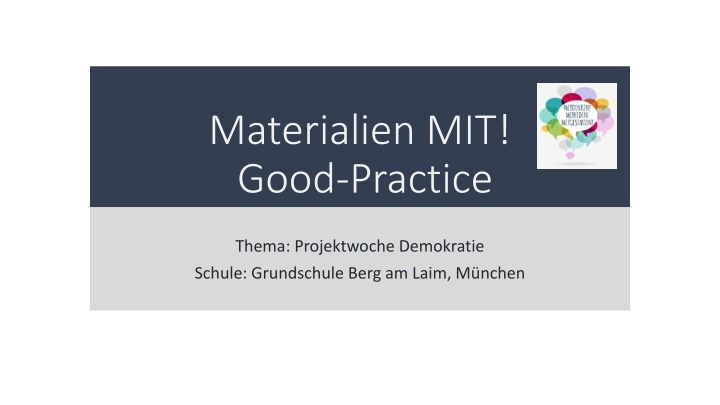 materialien mit good practice