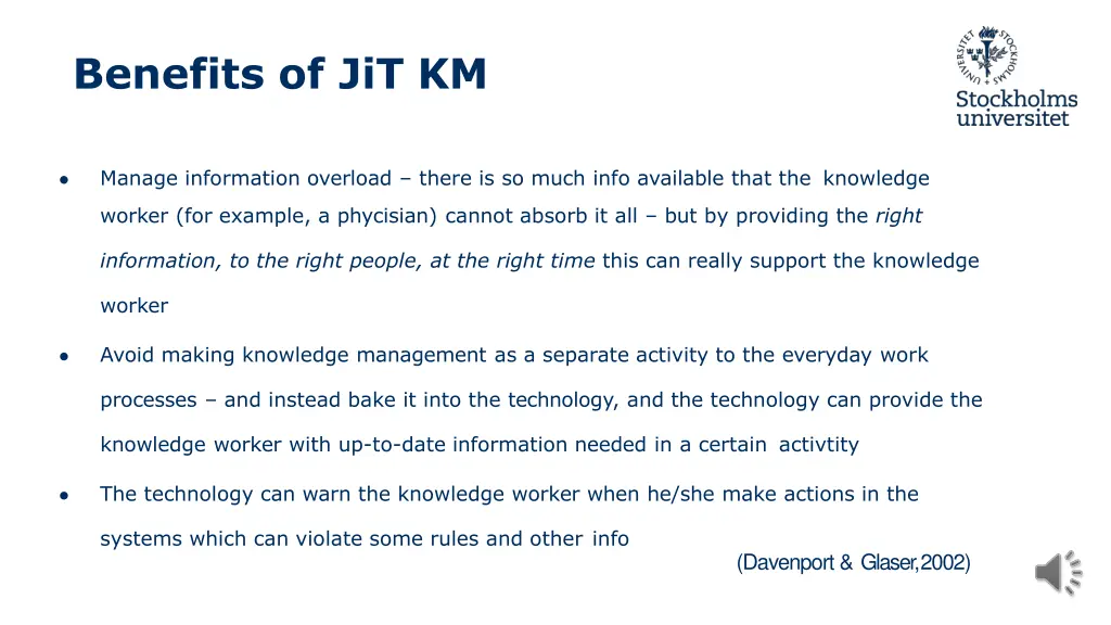 benefits of jit km