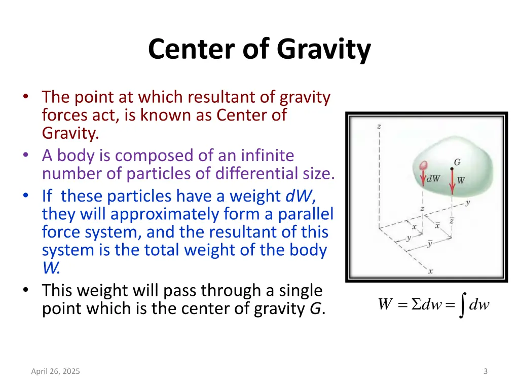 center of gravity