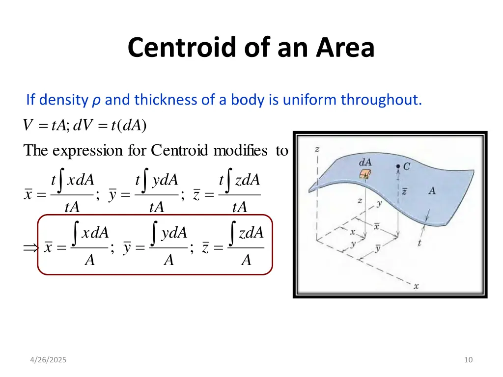 centroid of an area