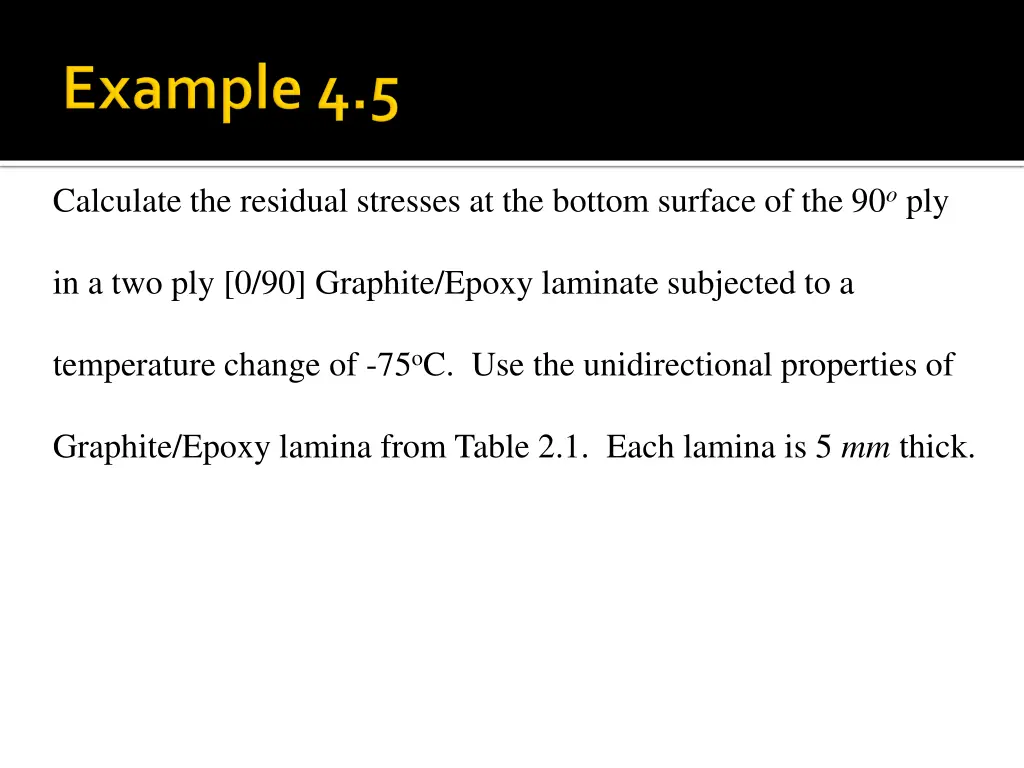 calculate the residual stresses at the bottom