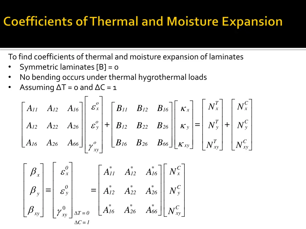 to find coefficients of thermal and moisture 1