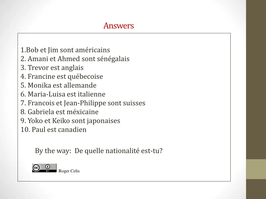 answers