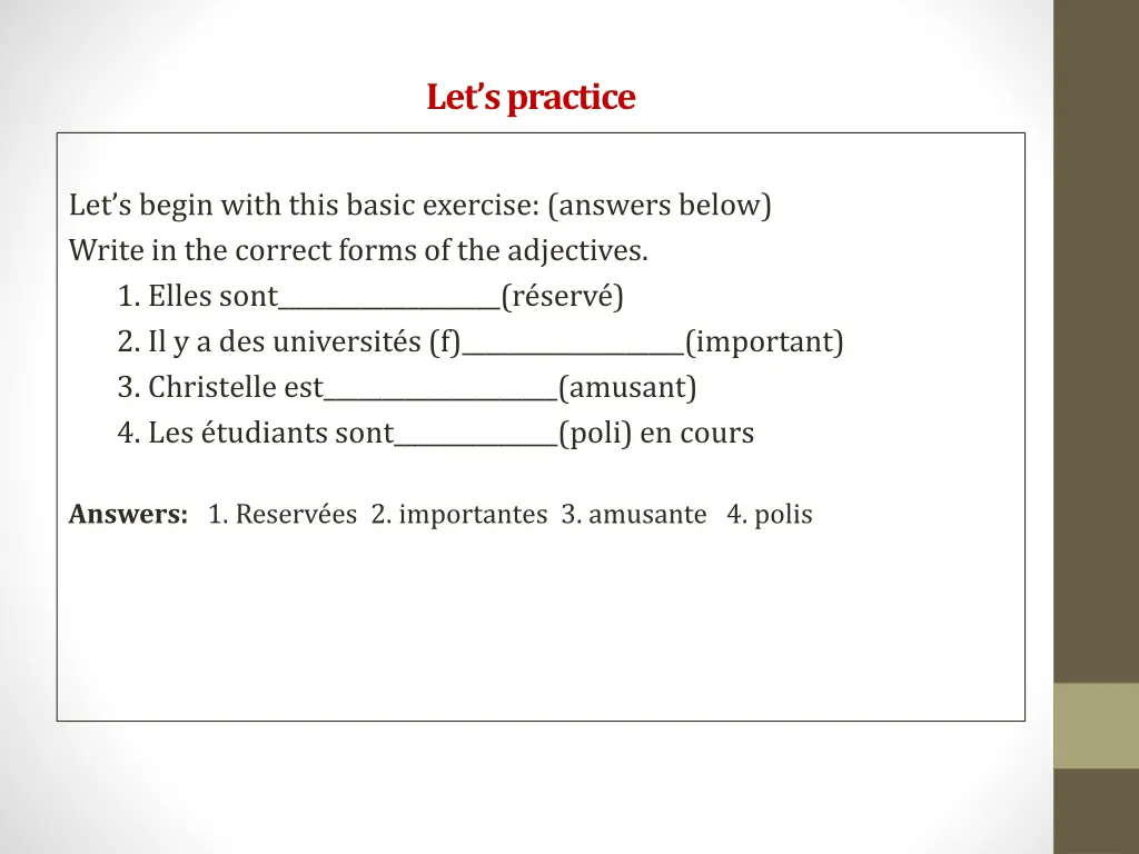 let s practice