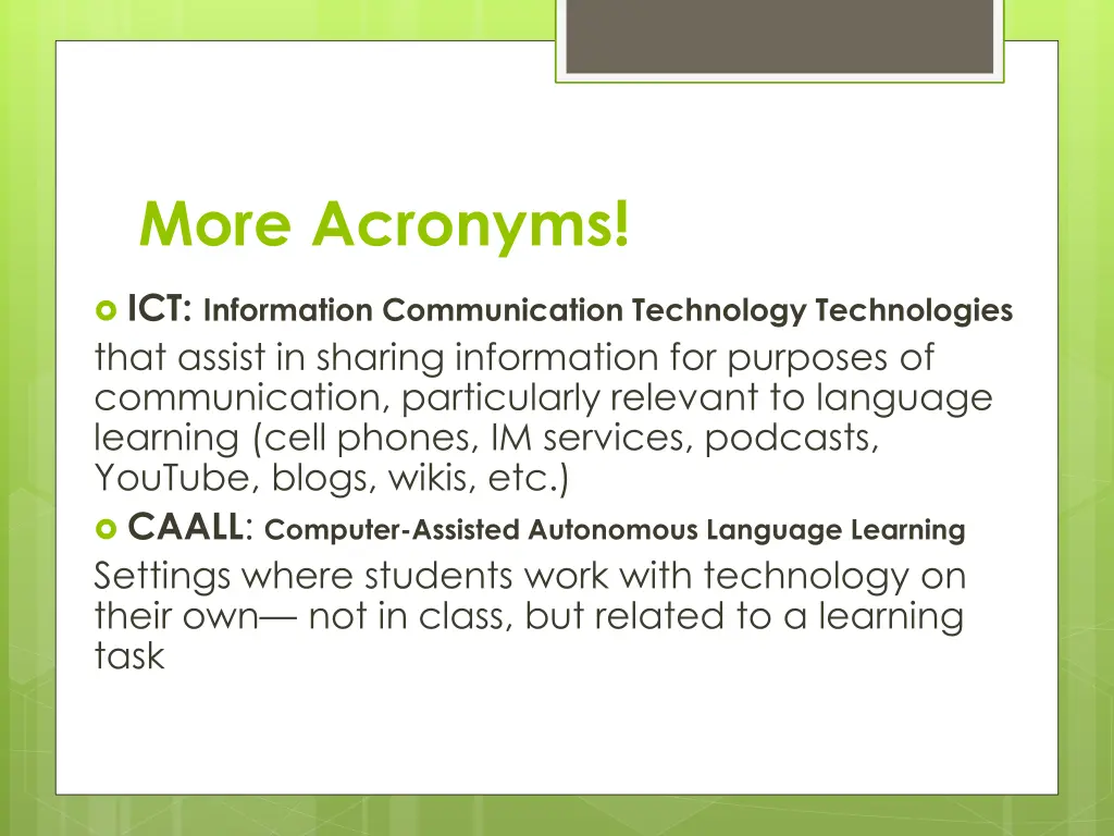 more acronyms