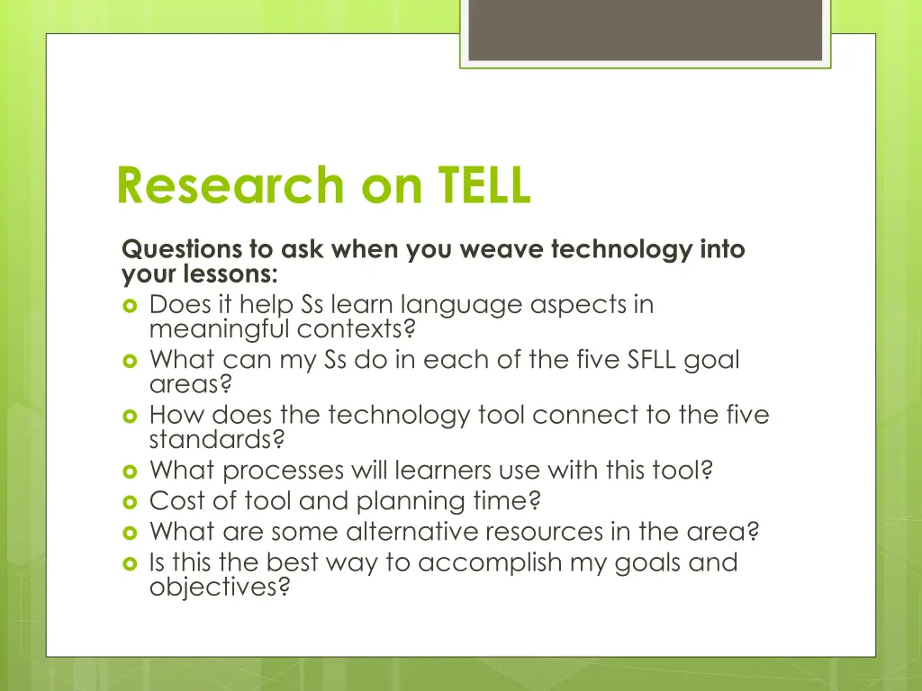 research on tell 1
