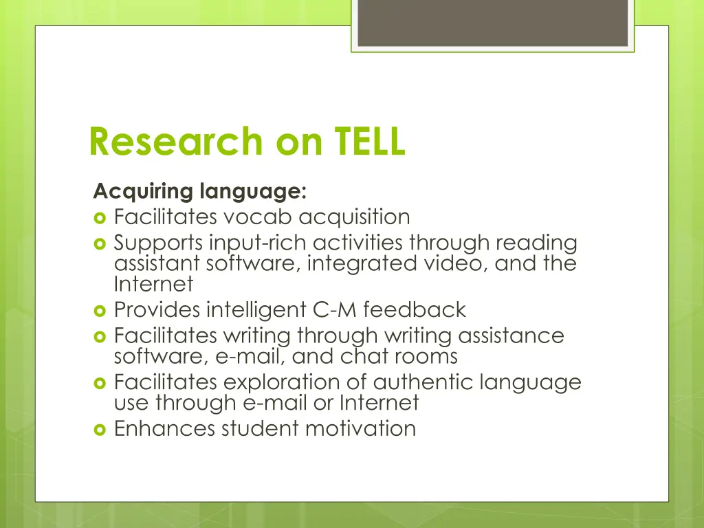 research on tell