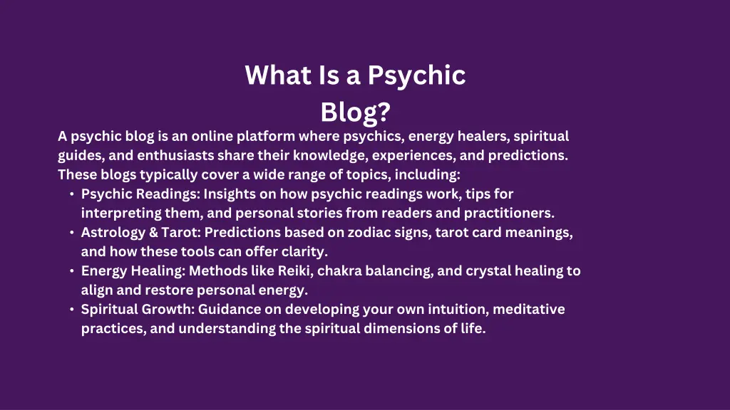 what is a psychic blog