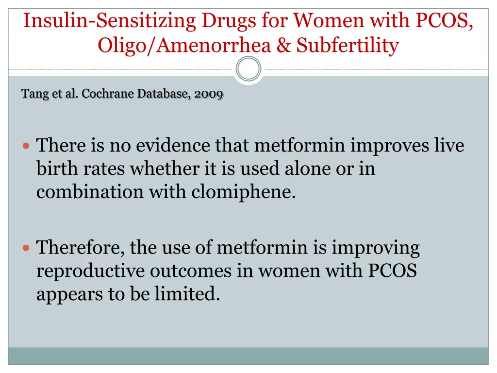 insulin sensitizing drugs for women with pcos