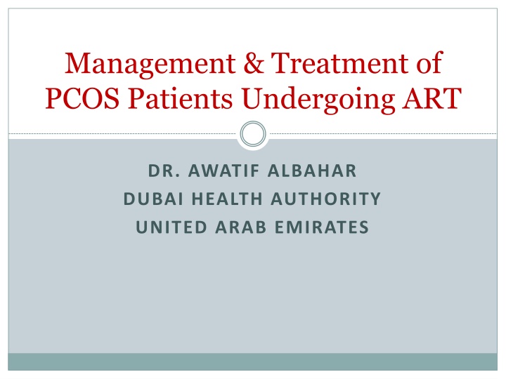 management treatment of pcos patients undergoing