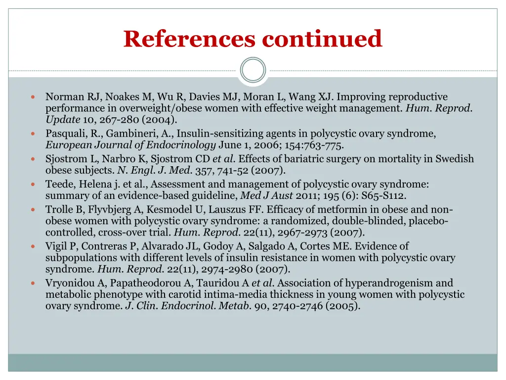 references continued