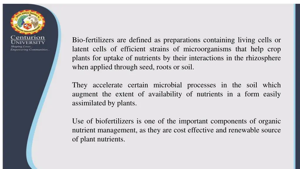bio fertilizers are defined as preparations