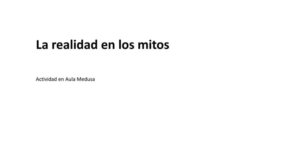 la realidad en los mitos
