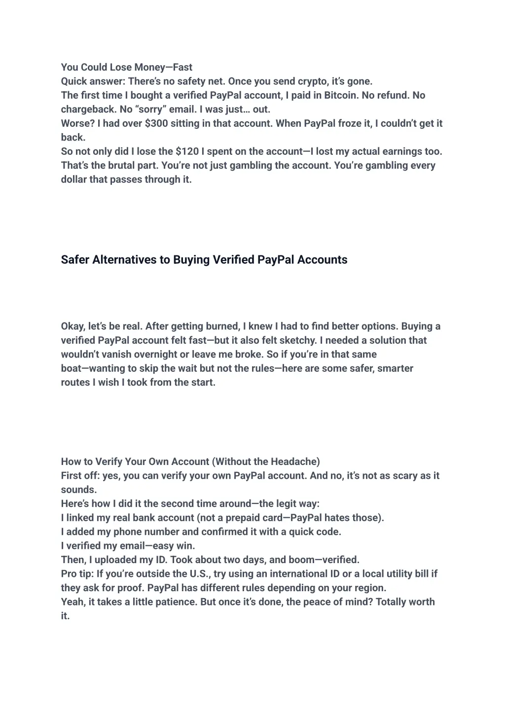 you could lose money fast quick answer there