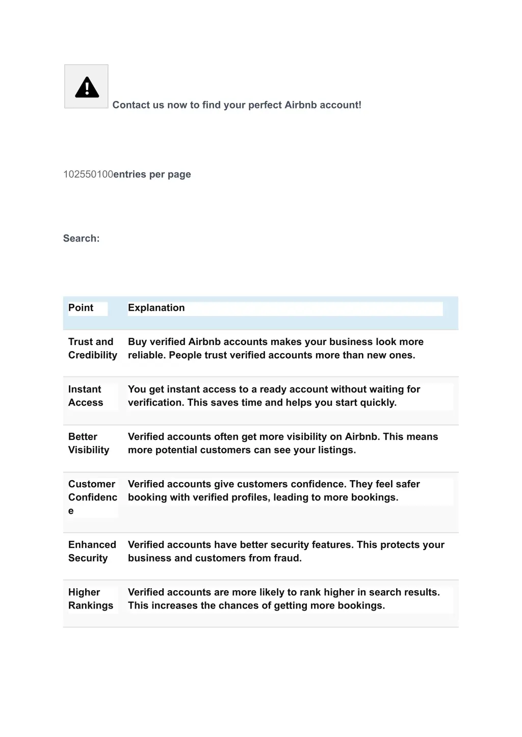 contact us now to find your perfect airbnb account