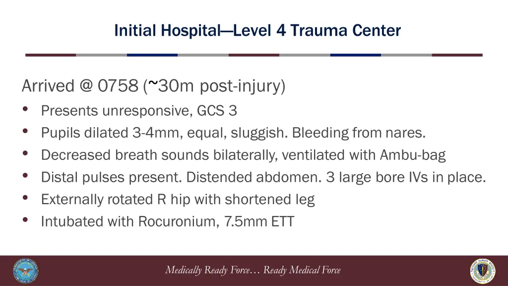 initial hospital level 4 trauma center
