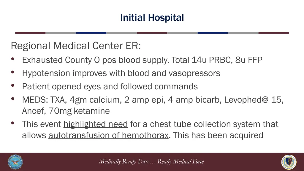 initial hospital