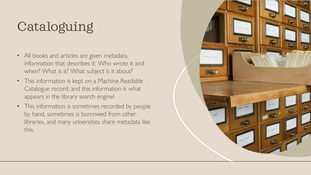 cataloguing