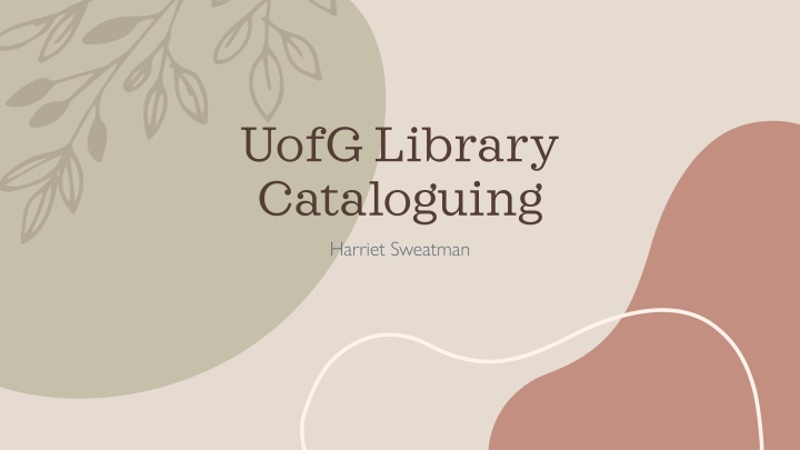 uofg library cataloguing harriet sweatman