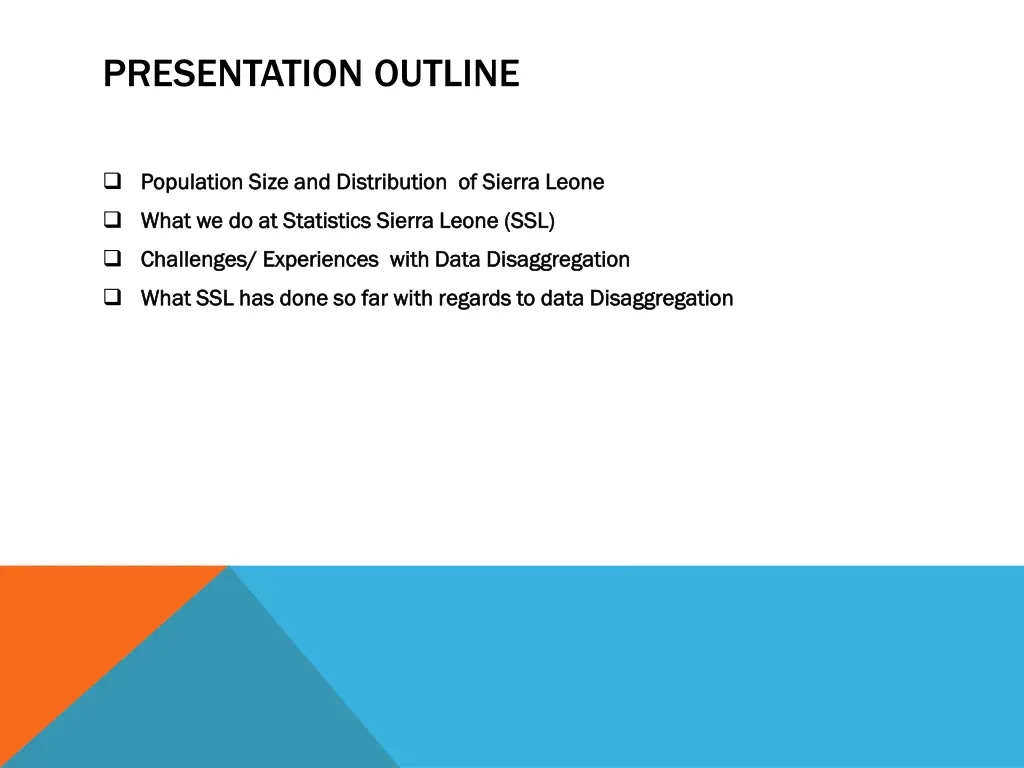 presentation outline