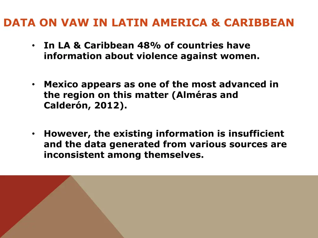 data on vaw in latin america caribbean