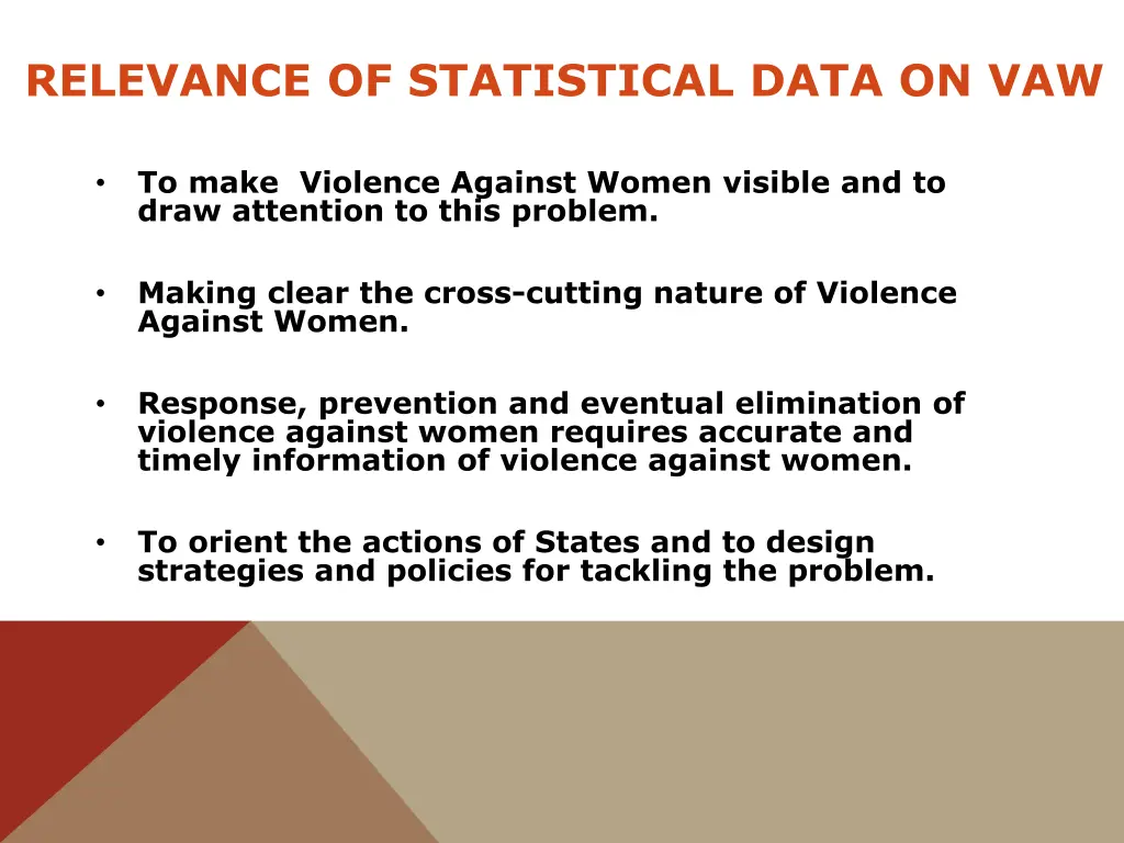relevance of statistical data on vaw