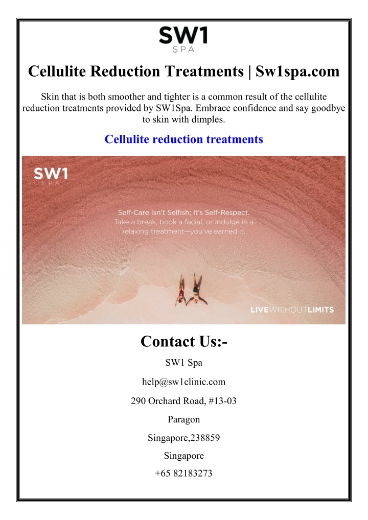 cellulite reduction treatments sw1spa com