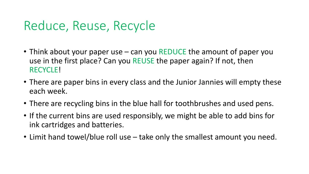 reduce reuse recycle