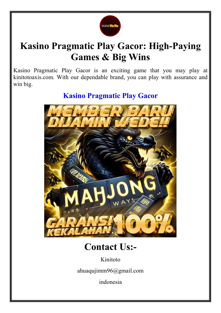 kasino pragmatic play gacor high paying games
