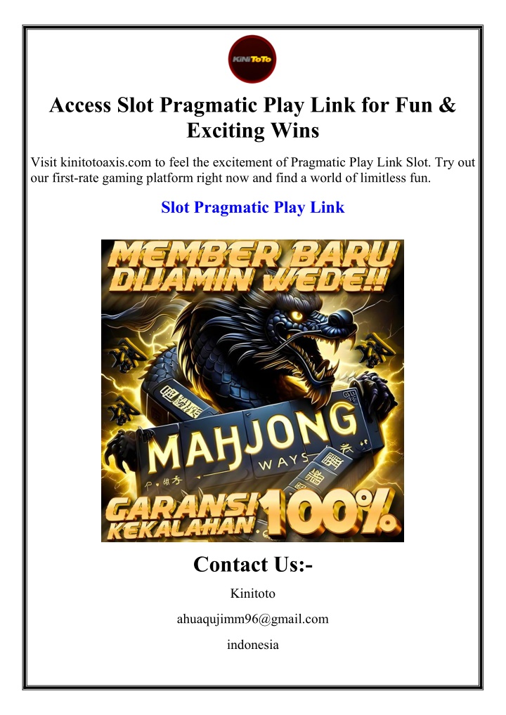 access slot pragmatic play link for fun exciting